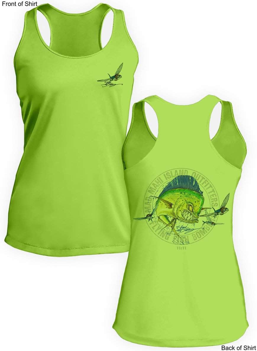 Mad Mahi Outfitters- Ladies Racerback Tank-100% Polyester
